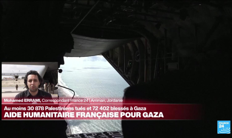 Gaza : opération de largages d'aide humanitaire amorcée depuis la Jordanie
