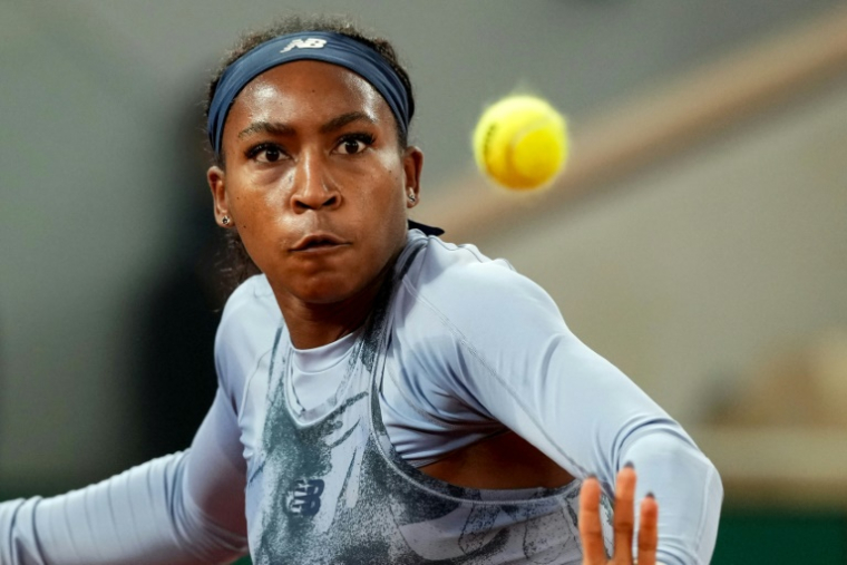 L'Américaine Coco Gauff, N.2 mondiale, en quarts de finale de Roland-Garros contre sa compatriote Madison Keys le 4 juin 2025 à Paris ( AFP / Dimitar DILKOFF )