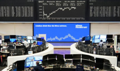 L'indice boursier allemand DAX est représenté à la bourse de Francfort
