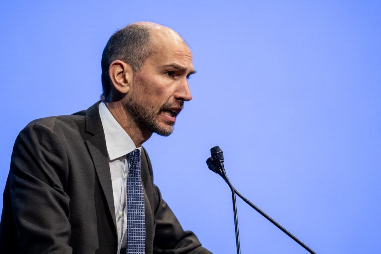 Le PDG de la fondation Ethos, Vincent Kaufmann, à Zurich, en Suisse, le 4 avril 2023. ( AFP / FABRICE COFFRINI )