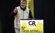 L'éleveur Bertrand Venteau, élu président de la Coordination rurale, le 19 novembre 2025 à Auch ( AFP / Valentine CHAPUIS )