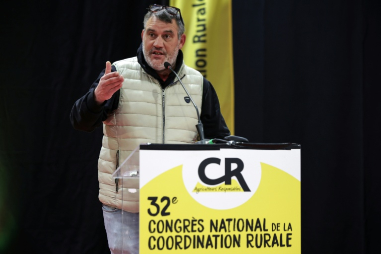 L'éleveur Bertrand Venteau, élu président de la Coordination rurale, le 19 novembre 2025 à Auch ( AFP / Valentine CHAPUIS )