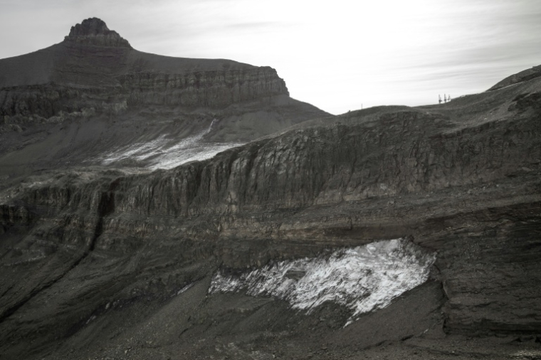 Ce qu'il reste du Dar Glacier, en Suisse, le 24 septembre 2026 ( AFP / Fabrice COFFRINI )