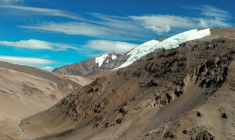 Vue aérienne de glaciers dans les Andes, près d'Iglesia, dans la province de San Juan en Argentine, le 23 avril 2026 ( AFP / Luis ROBAYO )