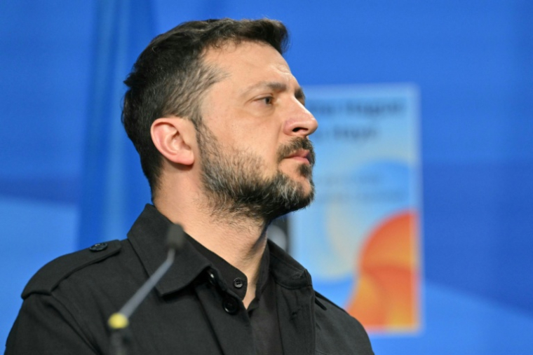 Le président ukrainien Volodymyr Zelensky au sommet de l'Otan à La Haye, le 24 juin 2025 ( AFP / NICOLAS TUCAT )