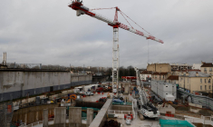 Chantier Eiffage sur la ligne 15 du Grand Paris Express en 2021. ( AFP / LUDOVIC MARIN )