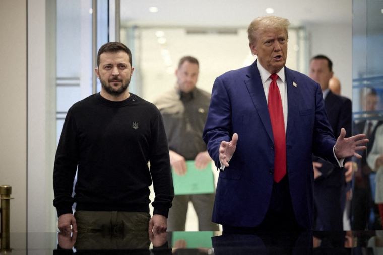 Volodymyr Zelensky et Donald Trump à New York, aux États-Unis, le 27 septembre 2024. ( UKRAINIAN PRESIDENTIAL PRESS SER / HANDOUT )