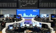 L'indice boursier allemand DAX est photographié à la bourse de Francfort