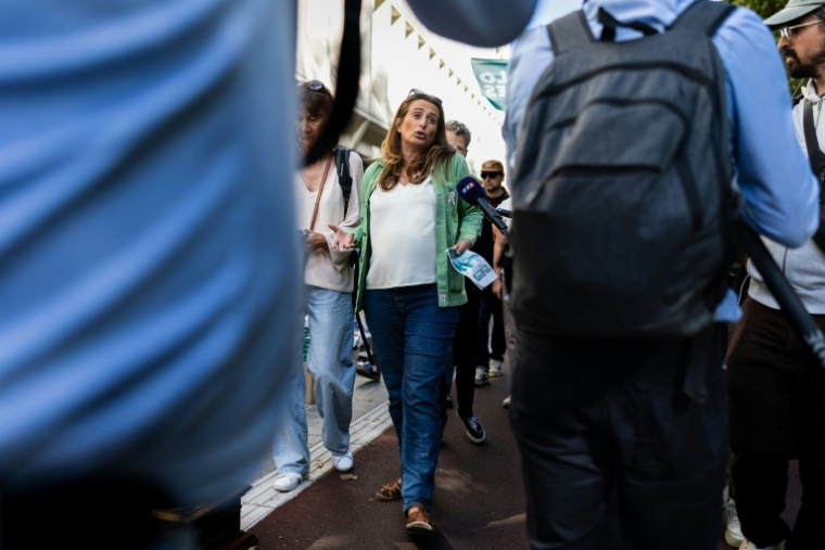 La secrétaire nationale des Ecologistes Marine Tondelier à la braderie de Lille le 5 septembre 2026 ( AFP / Sameer Al-DOUMY )