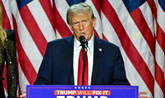 Donald Trump à West Palm Beach, aux États-Unis, le 6 novembre 2024. ( AFP / JIM WATSON )