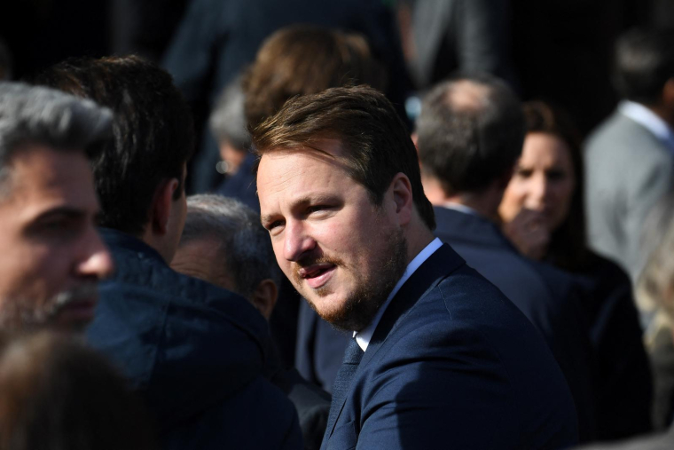 Le journaliste d'extrême droite Geoffroy Lejeune, anciennment de Valeurs Actuelles, à Paris le 13 octobre 2021. ( AFP / ALAIN JOCARD )