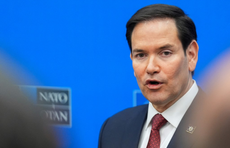 Marco Rubio, à Bruxelles, le 4 avril 2025 ( POOL / JACQUELYN MARTIN )