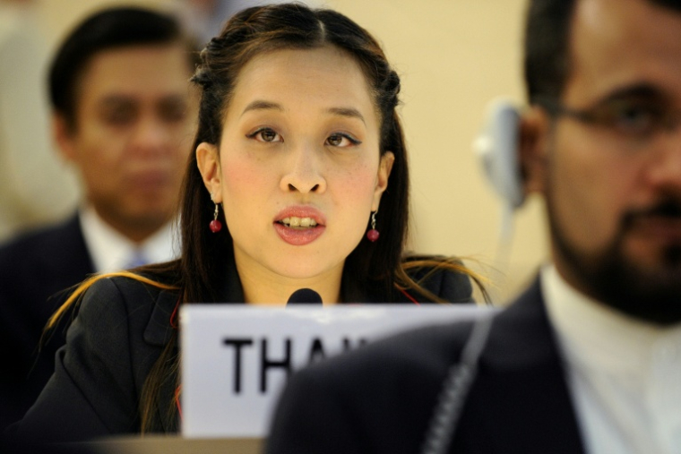 La princesse thaïlandaise Bajrakitiyabha lors d'un disours à genève en Suisse le 14 septembre 2009 lors d'une réunion du Conseil des droits de l'Homme des Nations-Unies ( AFP / FABRICE COFFRINI )