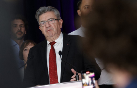 Jean-Luc Mélenchon à Paris, le 9 juin 2024. ( AFP / GEOFFROY VAN DER HASSELT )