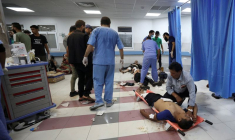 Photo d'un hôpital de la ville de Gaza lors d'une frappe aérienne israélienne