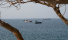 Navires près du détroit d'Ormuz, vus depuis Musandam