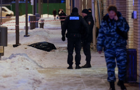 Scène d'une explosion, qui aurait tué deux officiers de l'armée, à Moscou