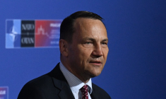 Radoslaw Sikorski à Prague, en Tchéquie, le 31 mai 2024. ( AFP / MICHAL CIZEK )