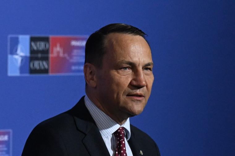 Radoslaw Sikorski à Prague, en Tchéquie, le 31 mai 2024. ( AFP / MICHAL CIZEK )