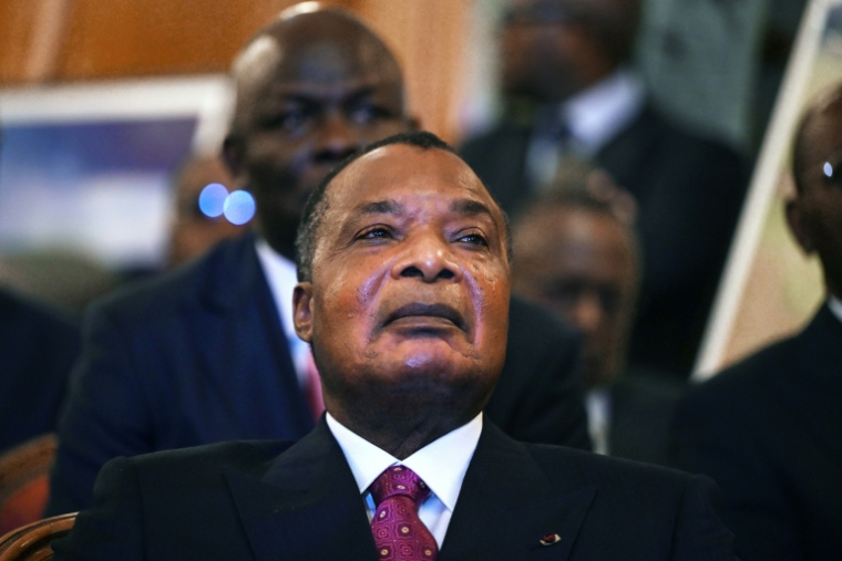 Le président de la République du Congo, Denis Sassou Nguesso, assiste à une réception dans le cadre d'une visite d'Etat, à l'hôtel Bristol à Paris, le 22 mai 2025 ( AFP / Leo VIGNAL )