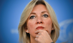 Maria Zakharova, porte-parole de la diplomatie russe, à Moscou, en avril 2023 ( AFP / ALEXANDER NEMENOV )