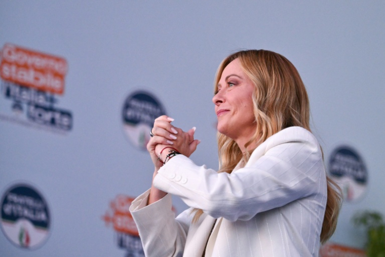 La Première ministre italienne Giorgia Meloni à Bari en Italie le 4 septembre 2026 ( AFP / Alberto PIZZOLI )