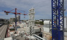 Le chantier de construction de la gare "Nanterre-La Folie" sur la future ligne 15 du Grand Paris Express, le 2 septembre 2026 à Nanterre ( AFP / Thomas SAMSON )