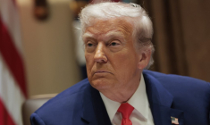 Donald Trump à Washington, aux États-Unis, le 10 avril 2025. ( GETTY IMAGES NORTH AMERICA / ANNA MONEYMAKER )