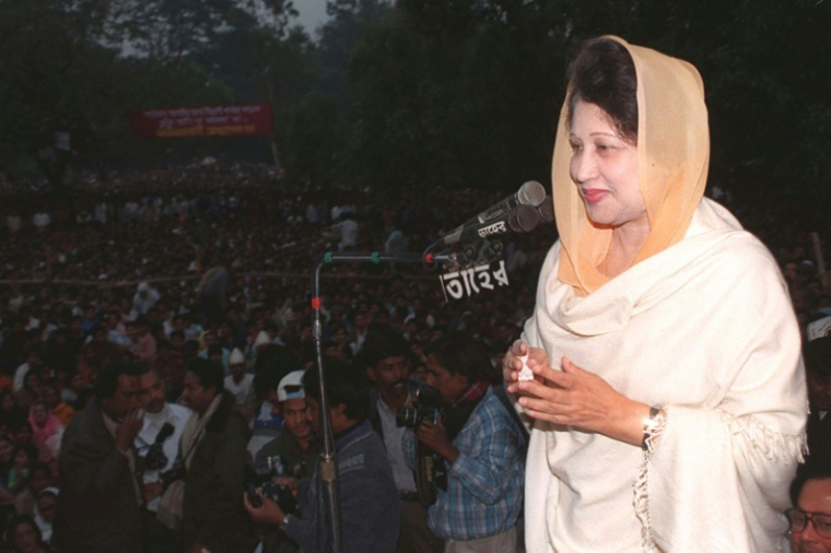 Khaleda Zia pendant un rassemblement de son parti à Dacca, le 27 décembre 1997 ( AFP / C.M.A. BAKER )