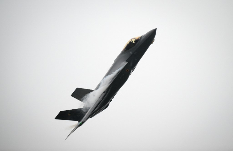 Un chasseur F-35, en Belgique (illustration) ( AFP / JOHN THYS )