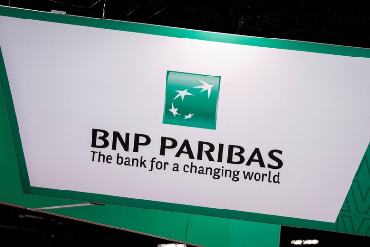 Le logo de BNP Paribas est vu lors de la conférence Viva Technology à Paris