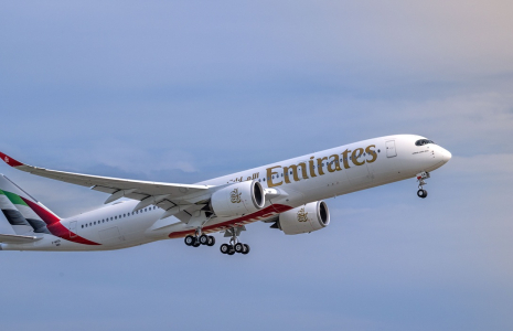 Un A350-900 de la compagnie aérienne Emirates (Crédits: Airbus)