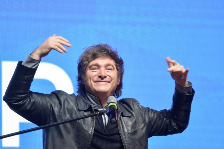 Javier Milei à Asuncion, au Paraguay, le 16 septembre 2025. ( AFP / DANIEL DUARTE )