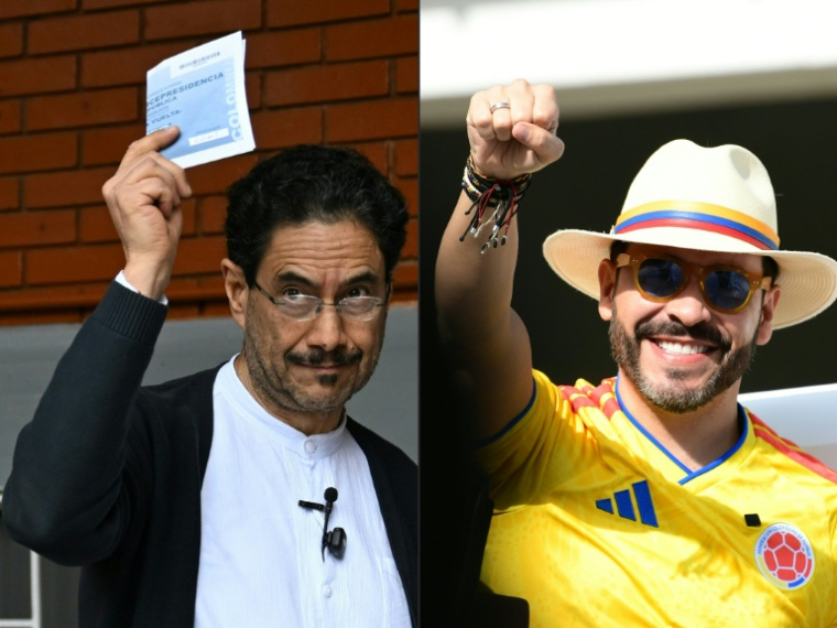 Cette combinaison de photos créée le 21 juin 2026 montre le candidat de gauche Ivan Cepeda (à gauche) et le candidat de droite dure Abelardo de la Espriella (à droite) au cours de l'élection présidentielle colombienne ( AFP / Raul ARBOLEDA )