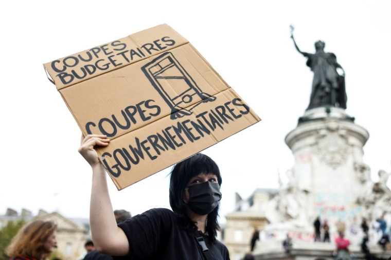 Manifestation du mouvement de protestation « Bloquons tout », Place de la République à Paris, le 10 septembre 2025 ( AFP / Ian LANGSDON )