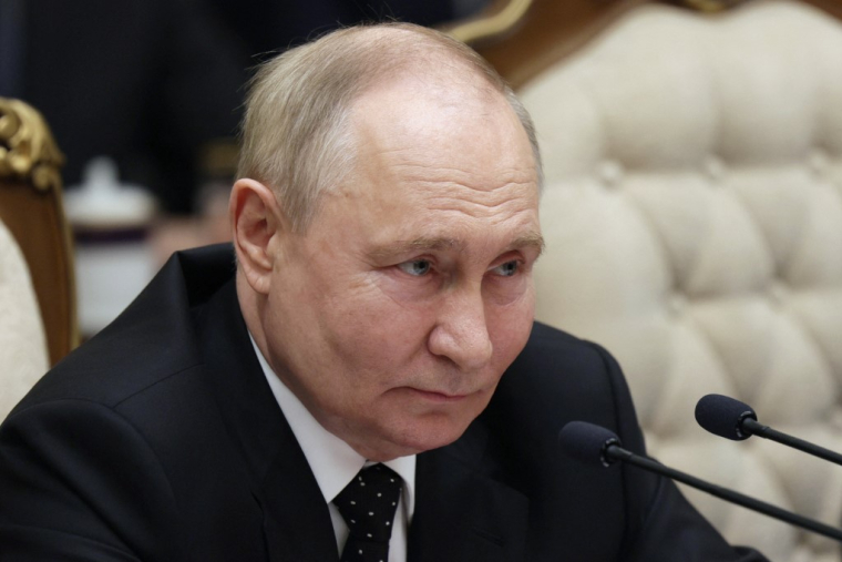 Vladimir Poutine à Pyongyang, en Corée du Nord, le 19 juin 2024. ( POOL / GAVRIIL GRIGOROV )