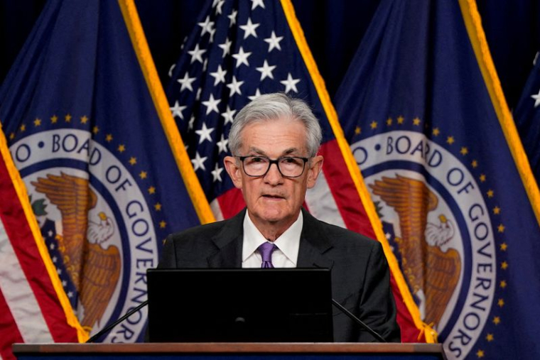 Le président de la Réserve fédérale américaine, Jerome Powell, tient une conférence de presse à Washington
