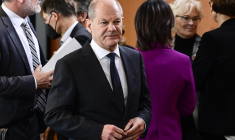 Olaf Scholz à Berlin le 9 novembre 2022. ( AFP / John MACDOUGALL )