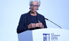 Christine Lagarde à Athènes, en Grèce, le 26 octobre 2023. ( AFP / ARIS OIKONOMOU )