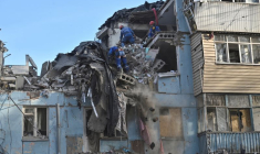 Conséquences d'une frappe de missile russe à Zaporijjia