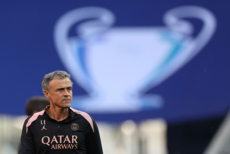 L'entraîneur du Paris Saint-Germain Luis Enrique pendant le dernier entraînement vendredi à Munich avant la finale de Ligue des champions. ( AFP / FRANCK FIFE )