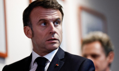 Emmanuel Macron à Bruxelles, en Belgique, le 22 mars 2024. ( AFP / SAMEER AL-DOUMY )