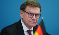 Johann Wadephul à Riga, en Lettonie, le 26 janvier 2026. ( AFP / GINTS IVUSKANS )