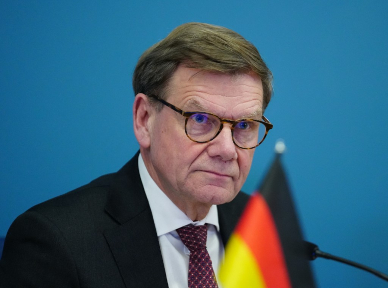 Johann Wadephul à Riga, en Lettonie, le 26 janvier 2026. ( AFP / GINTS IVUSKANS )