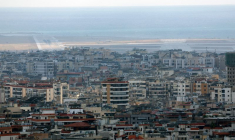 Vue de l'aéroport Rafic Al Hariri et des banlieues sud de Beyrouth