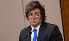 Javier Milei à Asuncion, au PAraguay, le 17 septembre 2025. ( AFP / DANIEL DUARTE )