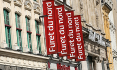 A photograph taken on May 23, 2026 shows Le Furet du Nord bookstore in Lille, northern France.  Le Furet du Nord bookstore belongs to the NOSOLI group, which is experiencing financial difficulties and is expected to announce its placement under receivership at an extraordinary meeting of the Works Council on May 26, 2026. ( AFP / Francois LO PRESTI )