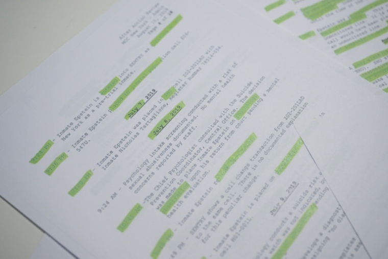 Un des documents publiés mardi par le gouvernement américain concernant l'affaire Epstein, le 23 décembre 2025 à Washington ( AFP / STAFF )