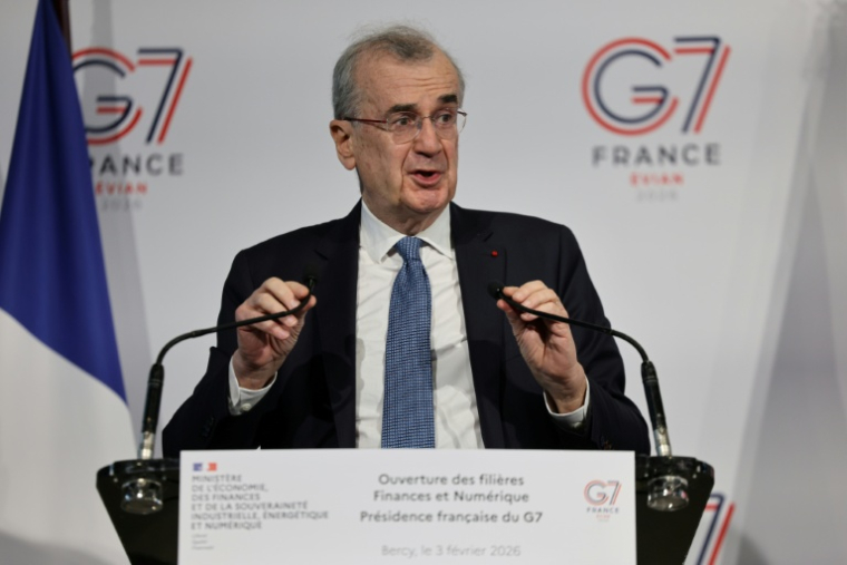 Le gouverneur de la Banque de France, François Villeroy de Galhau, au ministère de l'Economie à Paris le 3 février 2026 ( AFP / Ludovic MARIN )