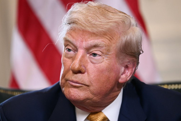 Donald Trump à Turnberry, en Ecosse, le 27 juillet 2025. ( AFP / BRENDAN SMIALOWSKI )